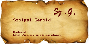 Szolgai Gerold névjegykártya